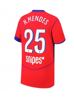 Billige Paris Saint-Germain Nuno Mendes #25 Tredjedrakt 2025-26 Kortermet